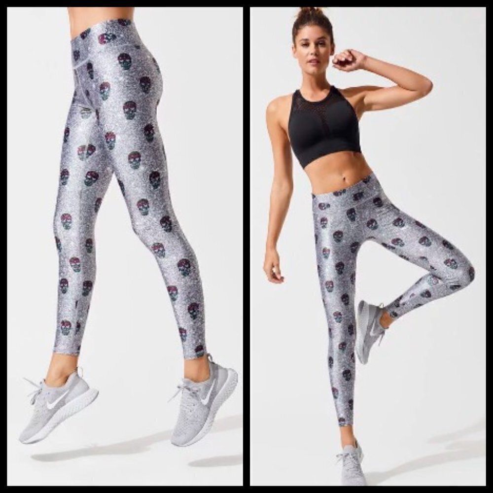 💕TEREZ💕 Glitter Skulls Tall Band Leggings